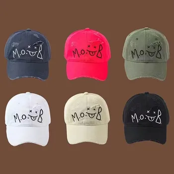 Корейски ретро памучни шапки, мъжки, женски, пролет-есен, мека шапка, мъжки, дамски бейзболна шапка с надпис, шапка за баща-шофьор на камион, Унисекс