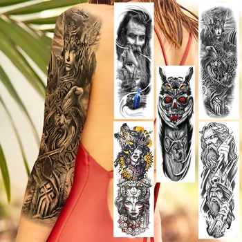 Сблъсъкът на Титаните Временна татуировка на цялата Ръка за мъже и Жени Стикер с татуировка 