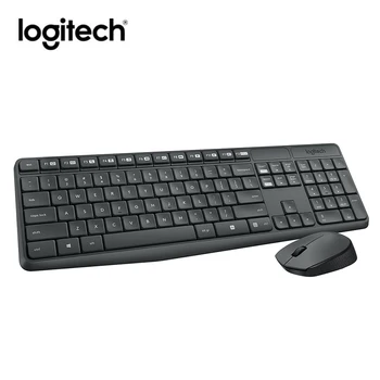 Logitech MK235 Безжична клавиатура Мишка Комбинирана английска клавиатура за лаптоп Оптична Ергономия Офис домакински