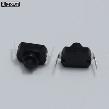 10 бр. мини-бутон ключ за променлив ток 250 В 1A черен цвят за електрически фенер 2p с самоблокирующимися извити ключове фенерче