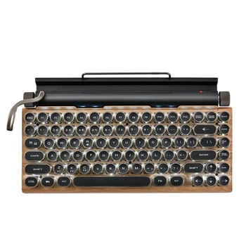 Клавиатура за пишеща машина в ретро стил, Безжични механична клавиатура Bluetooth, 83 клавишите на компютърната клавиатура за игри на преносими КОМПЮТРИ