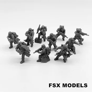 Стоманена гвардия, Механизирани пехотни на Имперските сили, набор от модели от смола, миниатюрни игрални фигури на военните в мащаб 28 мм, небоядисана фигурки на войници