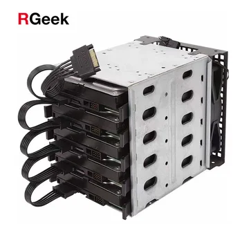 RGEEK Sata 15PIN Molex 4PIN M/F Газа мощност от 1 до 5 ATA Кабел-захранващ Адаптер Черен за Твърд Диск HDD PC Север 60 см Чиа Mining