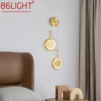 Лампа 86LIGHT, месинг, с монтиран на стената лампа, 3 цвята, просто творчески шик тела-аплици за домашен интериор хол, спалня