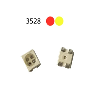 50ШТ 3528 Амбър + Жълто Обратния полюс PLCC-4, 617 нм + 587 нм, 50 ma 2 0,1 W два цвята SMD led LAYT67F LAY T67F