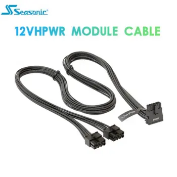 Оригинален Seasonic 12VHPWR 90 Градуса Двойна 8Pin за PCIe 5.0 Gen 5 12 + 4Pin 16Pin Модулен кабел за захранване ATX3.0